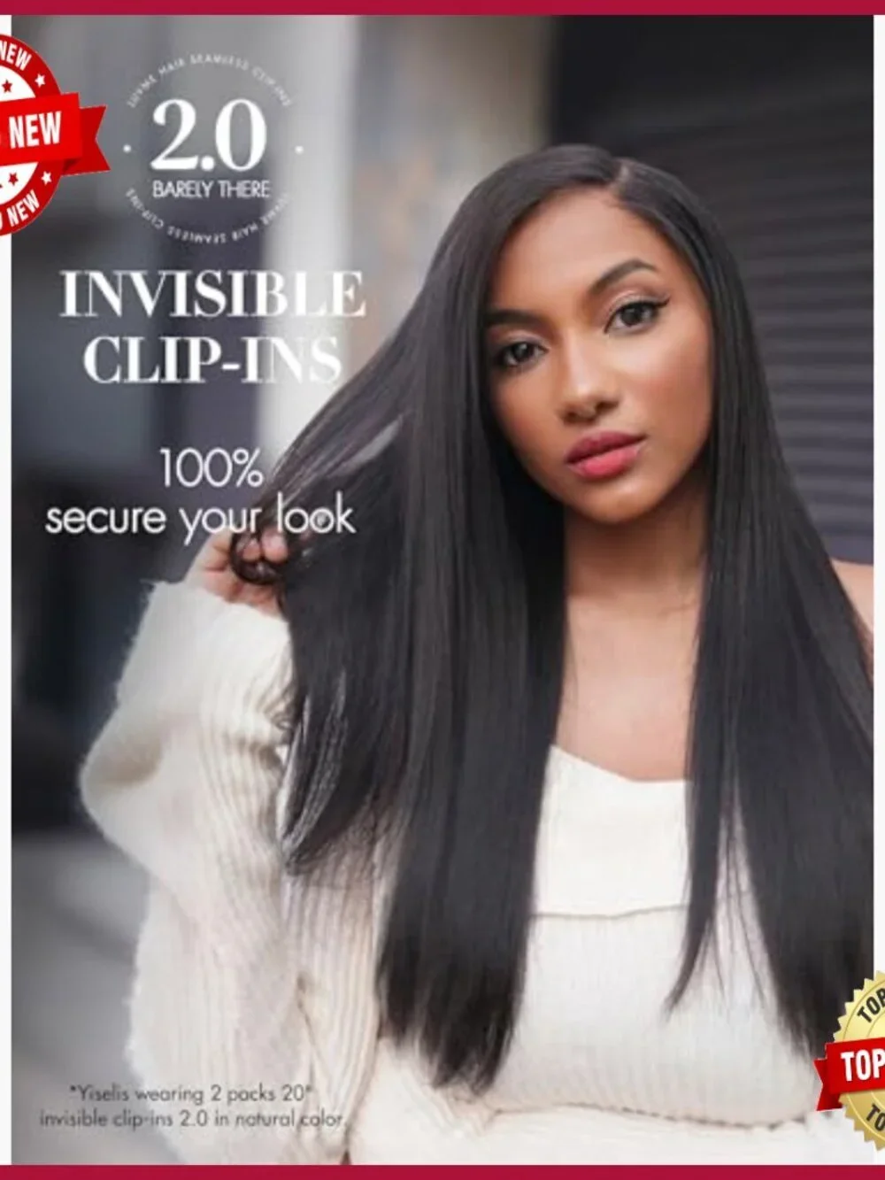 16 Inch Human Hair Clip In Extensions, 110g 6Pcs, Yaki Straight, Invisible Weft